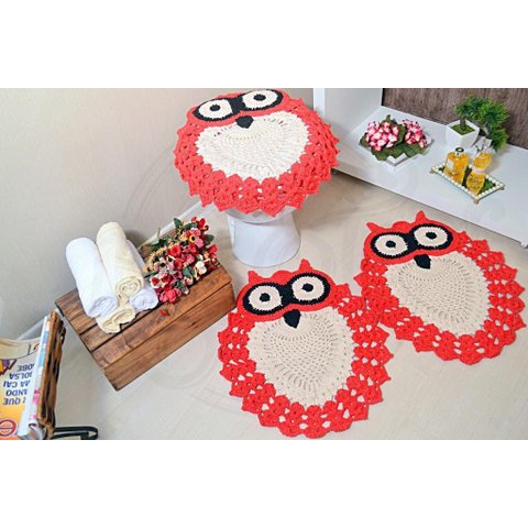 Jogo de Banheiro de Crochê Romilda Arte & Tear