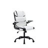 Cadeira Yamasoro Home Office Confortável de Couro com Design Ondulado (Branco e Preto) - 4