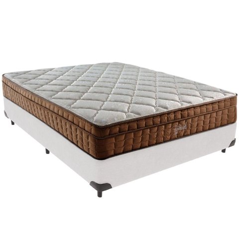 Cama Box Branco e Colchão Anjos Star Pillow In Molas Ensacadas Casal Anjos