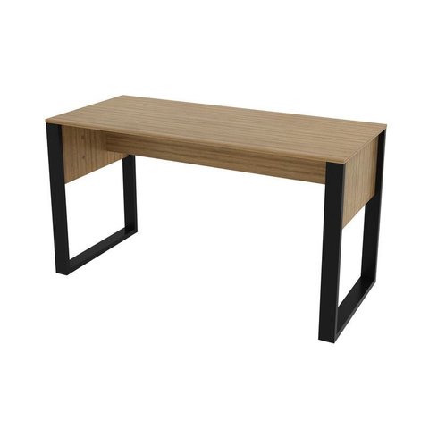Escrivaninha Mesa para Escritório 136cm Me4200 Amêndoa Preto Tecnomobili