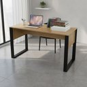 Ver imagem 3 de Escrivaninha Mesa para Escritório 136cm Me4200 Amêndoa Preto Tecnomobili