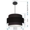 Ver imagem 2 de Lustre para Sala de Jantar Vivare Md-4396 Cúpula em Tecido 60cm