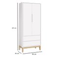 Ver imagem 5 de Quarto de Bebê 2 Portas e Cômoda Gaveteiro New Classic Branco com Pés Madeira Natural e Colchão Gazi