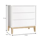 Ver imagem 4 de Quarto de Bebê 2 Portas e Cômoda Gaveteiro New Classic Branco com Pés Madeira Natural e Colchão Gazi