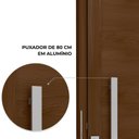 Ver imagem 3 de Porta de Alumínio Giro Lambri Puxador 80cm em Aço Inox 215x105cm Lucasa Eccellente Branco Amadeirado