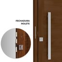 Ver imagem 4 de Porta de Alumínio Giro Lambri Puxador 80cm em Aço Inox 215x105cm Lucasa Eccellente Branco Amadeirado