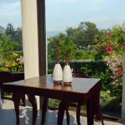 Decoração de Sala Dupla Vaso Tulipa de Cerâmica Marrom e Palha Ganash - 2