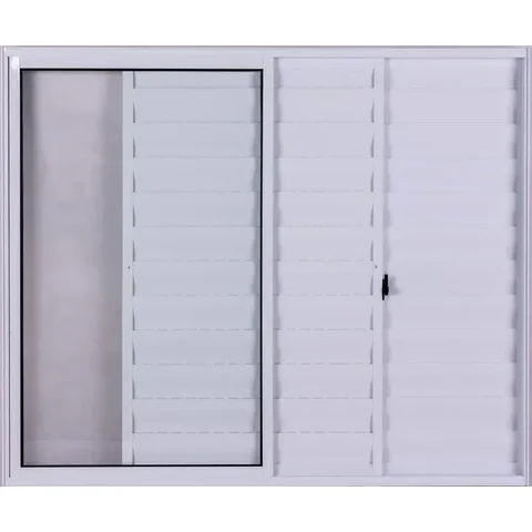 Janela de Aluminio Veneziana 3 Folhas sem Grade Linha Leve:1,00 X 1,50/branco