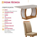 Ver imagem 2 de Mesa de Jantar Milena 180cm Tampo MDF Vidro Canto Copo com 6 Cadeiras Lorena Moderna Mobília