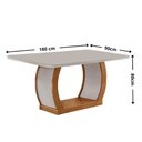 Ver imagem 6 de Mesa de Jantar Milena 180cm Tampo MDF Vidro Canto Copo com 6 Cadeiras Lorena Moderna Mobília