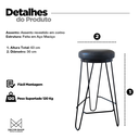 Ver imagem 5 de Kit 2 Banquetas Média para Cozinha Bar Balcão Bistrô Hairpin:preto