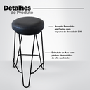 Ver imagem 3 de Kit 2 Banquetas Média para Cozinha Bar Balcão Bistrô Hairpin:preto