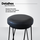 Ver imagem 4 de Kit 2 Banquetas Média para Cozinha Bar Balcão Bistrô Hairpin:preto