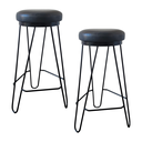Ver imagem 1 de Kit 2 Banquetas Média para Cozinha Bar Balcão Bistrô Hairpin:preto