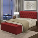 Ver imagem 1 de Kit Cabeceira Bolivia+ Calçadeira Itália Casal 140 CM Suede Vermelho - D A Decor