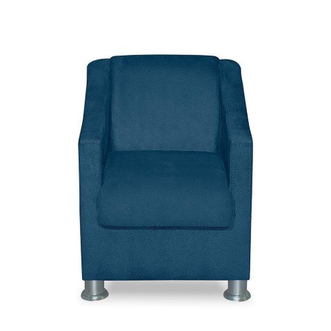Mini Poltrona Cadeira Infantil Tilla de Criança Suede Azul Marinho