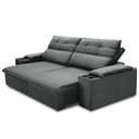 Ver imagem 6 de Sofá Retrátil Reclinável para Sala 3 Lugares 225cm Gordon F04 Veludo Cinza Escuro - Lyam Decor