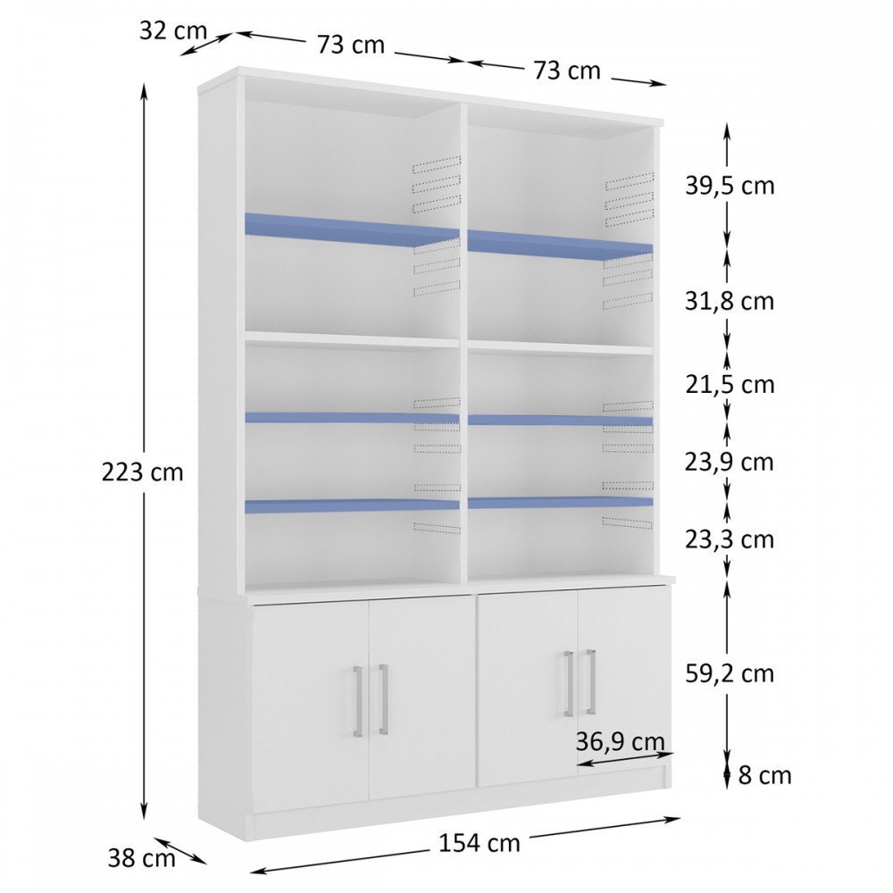 Estante de livros 8 Portas 12831285 Preto Foscarini - For Home