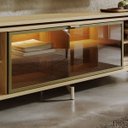 Ver imagem 4 de Rack com Painel para TV até 85 Polegadas Vidro Reflecta 100% MDF LED Lincoln Float 215cm Carvalho