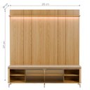 Ver imagem 2 de Rack com Painel para TV até 85 Polegadas Vidro Reflecta 100% MDF LED Lincoln Float 215cm Carvalho