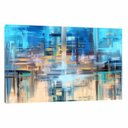 Ver imagem 1 de Quadro Abstrato Neblina Tela No Chassi 95X63Cm