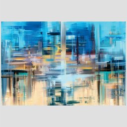 Quadro Abstrato Neblina Tela No Chassi 95X63Cm - 3