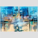 Ver imagem 3 de Quadro Abstrato Neblina Tela No Chassi 95X63Cm