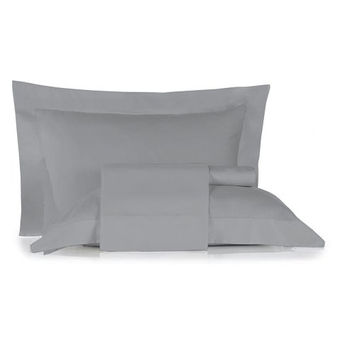 Jogo de Cama Queen Size Liso 300 Fios Nova América:cinza