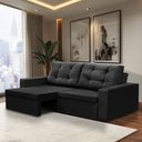 Ver imagem 2 de Sofá Retrátil 2 Lugares 1,80m Leticia Suede Preto Rover & Beato