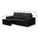 Ver imagem 3 de Sofá Retrátil 2 Lugares 1,80m Leticia Suede Preto Rover & Beato