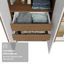 Ver mais imagens de Guarda-Roupa Solteiro 4 Portas Batentes com Espelho Rustic/Branco/Rustic Venus Madesa