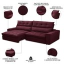 Ver imagem 3 de Sofá Retrátil Reclinável 4 Lugares 290cm Damy F05 Veludo Vinho - Mpozenato
