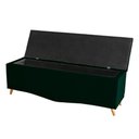 Ver imagem 5 de Kit Cabeceira de Cama Box e Calçadeira Baú Helena King 195 Cm Retro Capitonê Suede Verde Eli Mó