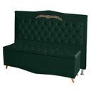 Ver imagem 3 de Kit Cabeceira de Cama Box e Calçadeira Baú Helena King 195 Cm Retro Capitonê Suede Verde Eli Mó
