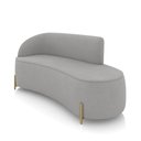 Ver imagem 1 de Sofá 3 Lugares Orgânico 180cm Pé Dourado Morgan Suede Cinza D03 - D’Rossi