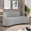 Ver imagem 2 de Sofá 3 Lugares Orgânico 180cm Pé Dourado Morgan Suede Cinza D03 - D’Rossi