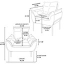 Ver imagem 2 de Kit 2 Poltronas + Namoradeira Pé Metal Dourado Recepção Sala Bege