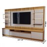 Estante para TV Até 70 Polegadas Horizonte 2 Portas 2 Gavetas Ripado com Led Tauari/Off White Fosco  - 4