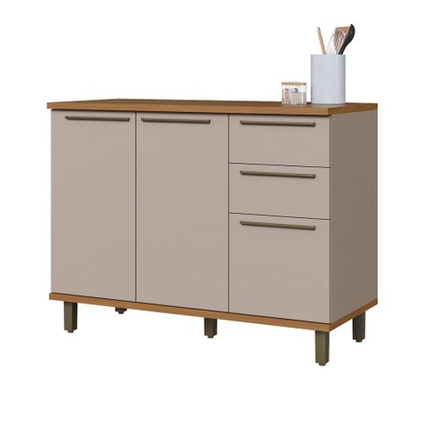 Balcão de Cozinha 120 cm Munique 2 Portas 3 Gavetas com Tampo 6154.41 Camurça - Indekes