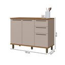 Ver imagem 3 de Balcão de Cozinha 120 cm Munique 2 Portas 3 Gavetas com Tampo 6154.41 Camurça - Indekes