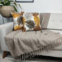 Ver imagem 2 de Manta para Sofá Caramelo + 2 Capas de Almofada Laranja