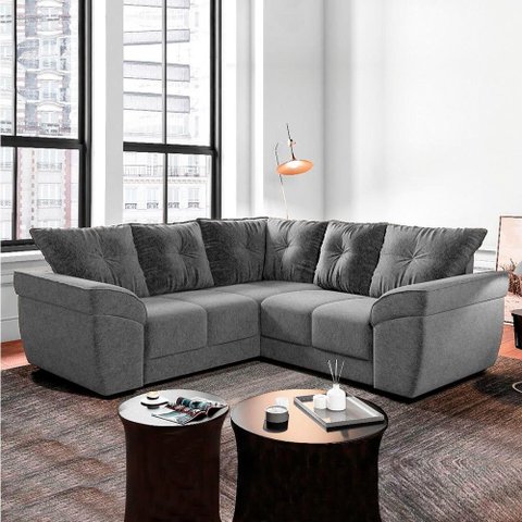 Sofá de Canto 5 Lugares Moscou Suede 