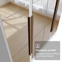 Ver imagem 6 de Guarda-Roupa Solteiro 4 Portas Batentes com Espelhos Branco/Branco/Rustic Netuno Madesa