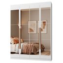 Ver imagem 2 de Guarda-Roupa Solteiro 4 Portas Batentes com Espelhos Branco/Branco/Rustic Netuno Madesa