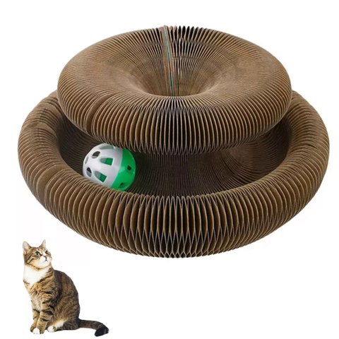 Arranhador Magico Pet Gato Felino Bola Guizo Brinquedo Multi Formas Dobravel Diversao Entretenimento