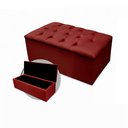 Ver imagem 3 de Kit Cabeceira + Calçadeira Baú Mirage Solteiro 120cm Suede - Ecotec Decor:Vinho