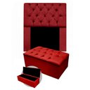 Ver imagem 1 de Kit Cabeceira + Calçadeira Baú Mirage Solteiro 120cm Suede - Ecotec Decor:Vinho