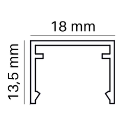 Perfil Sobrepor Led 18x14mm Preto 2x1m Aprire Ilunato - 3