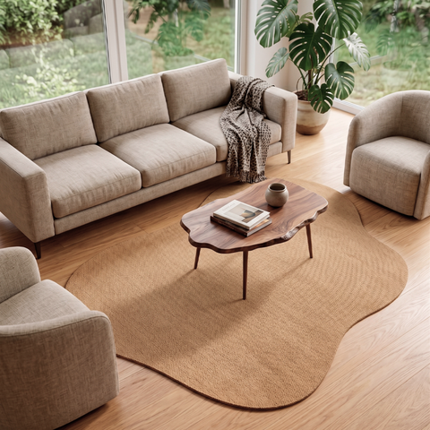 Tapete para Sala e Quarto Orgânico Bege Lagune Chenille Lumiére 200x250cm