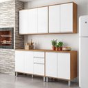 Ver imagem 1 de Cozinha Modular Nina 10 Portas 2 Gavetas MDF-MDP 199cm Amêndoa Móveis Lopas